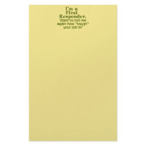 I'm a First Responder... Personalized Stationery