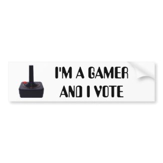 I'M A GAMER AND I VOTE bumpersticker