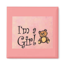 I'm a Girl/Teddy Bear Magnet