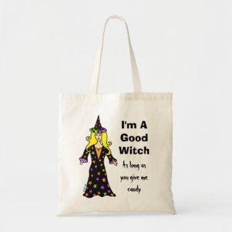 I'm A Good Witch, As long as you give me candy Canvas Bags