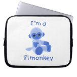 I'm a l'il monkey (blue) laptop sleeves