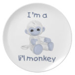 I'm a l'il monkey (light blue) plates