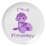I'm a l'il monkey (purple) plates