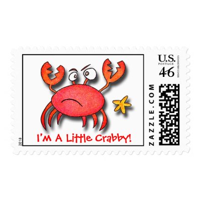 I'm A Little Crabby! Postage Stamp by BitsOfWhimsy