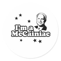 I'M A MCCAINIAC stickers