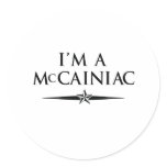 I'M A MCCAINIAC STICKERS