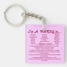 "I'm A NURSE" Square Acrylic Keychain