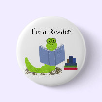 I'm a Reader, Bookworm buttons