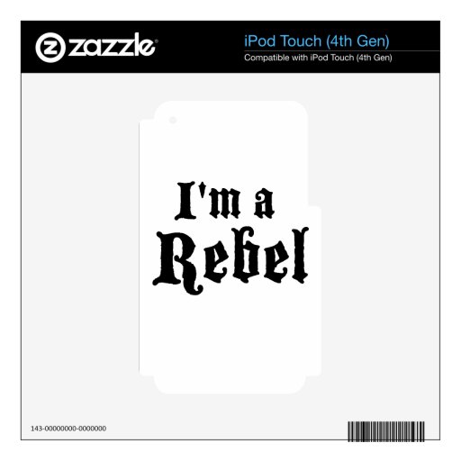 I'm a Rebel iPod Touch 4G Decals