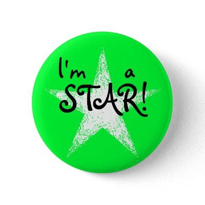 I'm a STAR! | Green Pinback Buttons by celtxian