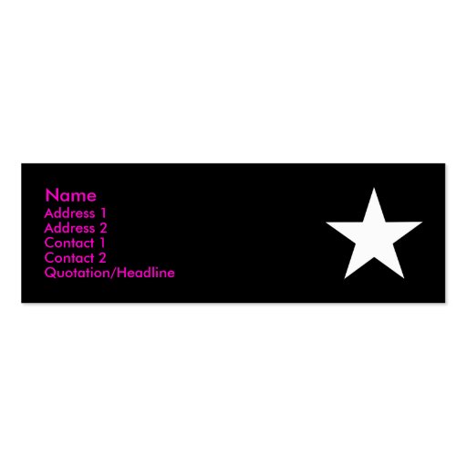 I'm a Star! (Pink/Black/White) Business Card (front side)
