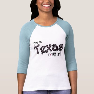 I&#39;m a Texas Girl, Flower, Blue T-Shirt