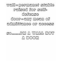 I'M A WALL NOT A DOOR t-shirts