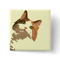 I'm All Ears: Calico Cat Portrait Pin