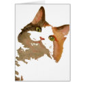 I'm All Ears: Calico Cat Portrait Card