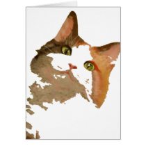 I'm All Ears: Calico Cat Portrait Card