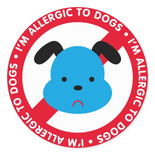 I'm allergic to dogs! Dog allergy Classic Round Sticker Zazzle