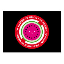 I'm allergic to melon! Melon allergy bookmark Business Card Templates