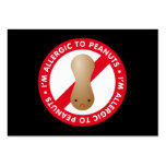 I'm allergic to peanuts! Peanut allergy bookmark Business Card Template