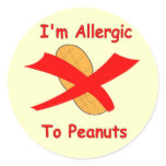 I'm Allergic to Peanuts Stickers in Yellow