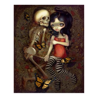 I'm Almost With You ART PRINT skeleton gothic print