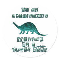 I'm an Apatosaurus Round Stickers