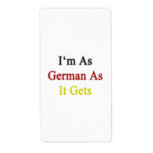 I'm As German As It Gets Shipping Label