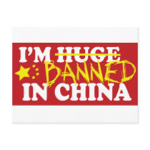 I'm banned in China postcards