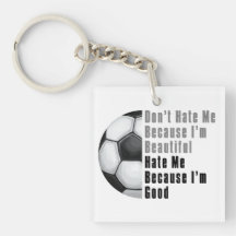 Im Beautiful Im Good Soccer Acrylic Key Chains