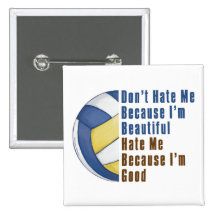 Im Beautiful Im Good Volleyball Pinback Buttons