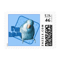 I'm Blue Quaker Parakeet Postage Stamps by MenagerieMayhem I'm Blue Quaker Parakeet Postage Stamps