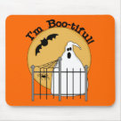 standard_mousepad - Halloween ghost design T-shirts, hoodies, sweatshirts, tank tops, bodysuits, mugs, cards, stickers, trick or treat bags, and more with a ghost design and text that reads Im Boo-tiful!: Sizes 