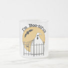 glass_mug - Halloween ghost design T-shirts, hoodies, sweatshirts, tank tops, bodysuits, mugs, cards, stickers, trick or treat bags, and more with a ghost design and text that reads Im Boo-tiful!: Sizes  Available colors: frosted