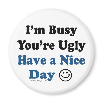I'm Busy You're Ugly Have a Nice Day magnets