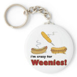 I'm Crazy For Weenies! Corn Chili Hot Dog keychains