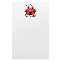 I'm Cute But Crabby stationery by fightcancertees I'm Cute But Crabby stationery