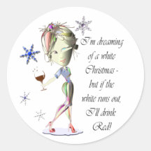 I'm dreaming of a white Christmas, funny gifts Stickers