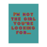 I'm emergency the girl you're looking for postcard