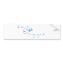 I'm Engaged (Blue Diamond Ring) bumper stickers by LushLaundry I'm Engaged (Blue Diamond Ring) bumper stickers