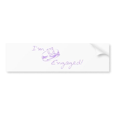 I'm Engaged (Purple Diamond Ring) Bumper Stickers by LushLaundry