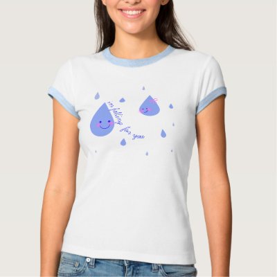 im falling for you raindrops tshirts by bunnieclaire