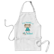 I'm Finally a Big Sister Stick Figure Girl Apron