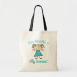 I'm Finally a Big Sister Stick Figure Girl Bags