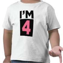I'm Four Pink Fourth Birthday Shirt t-shirts