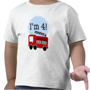 I'm Four Red Fire Truck shirt