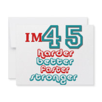 I'm Fourty Five. Harder Better Faster Stronger! Bi Custom Announcements