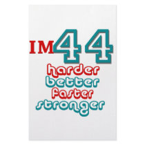 I'm Fourty Four. Harder Better Faster Stronger! Bi Custom Stationery