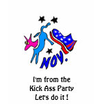 I'm from the Kick Ass Party t-shirts