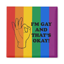 I'M GAY AND THATS OK magnets