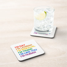 I'M GLBT I'M HUMAN COASTERS
